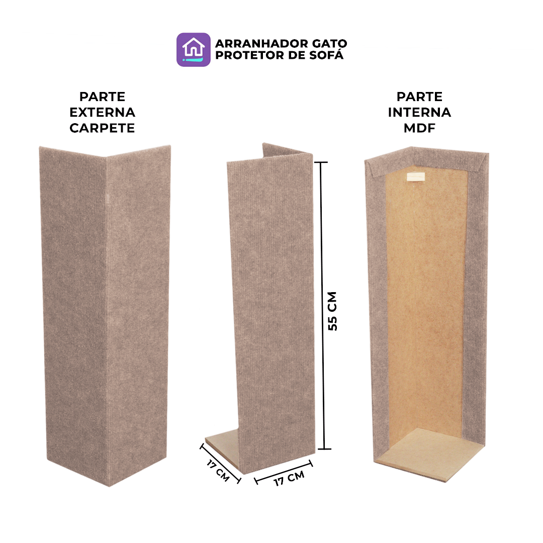 Arranhador Gato Protetor de Sofá Kit 2 - Bege