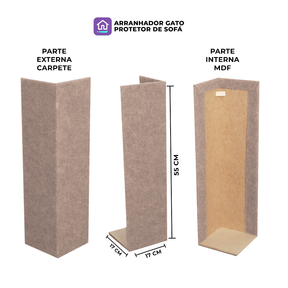 Arranhador Gato Protetor de Sofá Kit 2 - Bege
