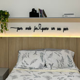 Aplique Decorativo "Por onde for quero ser seu par"- Preto