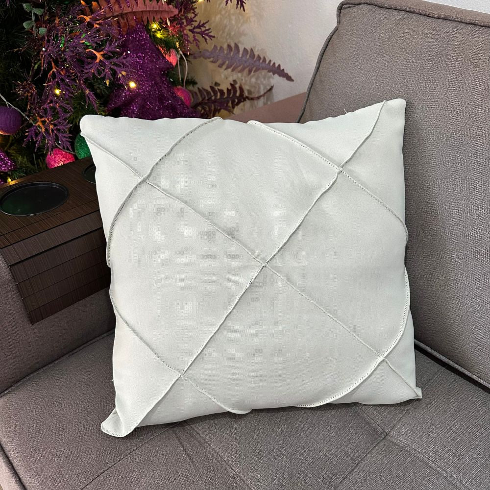 Capa de Almofada Drapeada Off White- 45 x 45cm