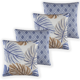 Kit 4 Capa de Almofada AcquaBlock - Jardim Azul