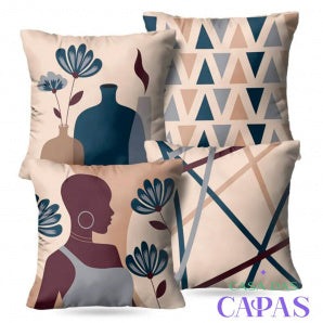 Kit 4 Capas de Almofada - Africanas