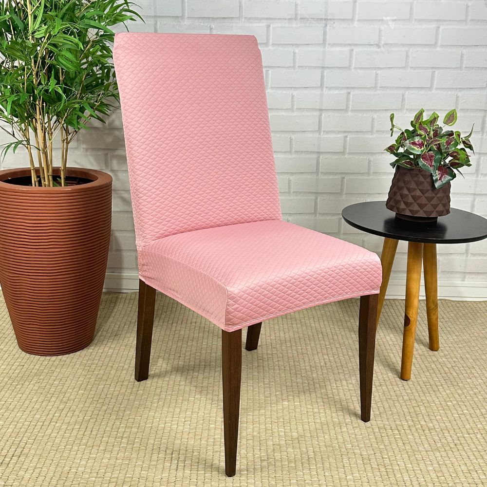 Capa de Cadeira Resistente à Gato em Matelassê - Rosa